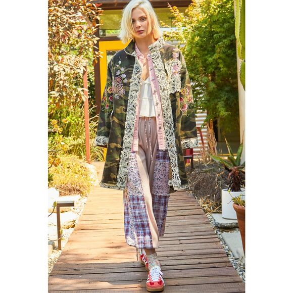 POL Open Front Camo & Floral Cardigan Size S - Picture 5 of 10